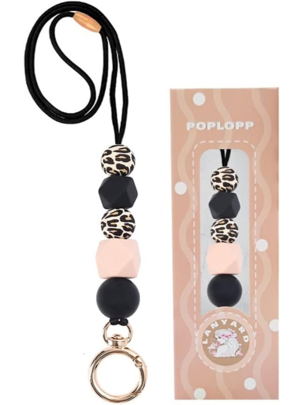 Teacher Lanyards for ID Badges and Keys, Cute Silicone Beaded Lanyard